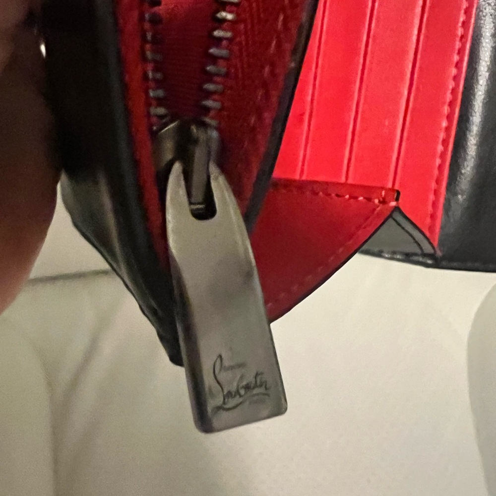 Christian Louboutin Black and Silver Studded clutch with wristlet, wallet - Picture 6 of 7